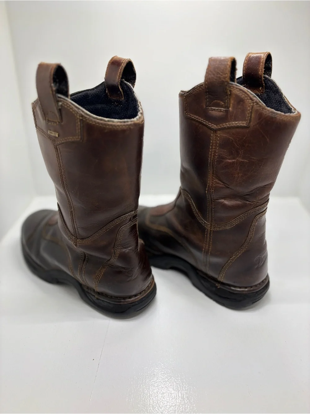 Danner Longhorn Wellington GTX Boots Men's 8.5 D Brown Leather Gore-Tex Pull On